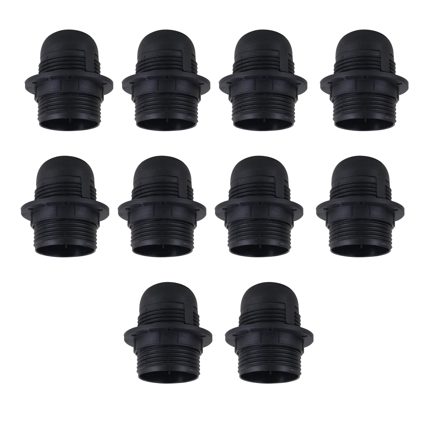 Modern black E27 pendant light bulb holder base