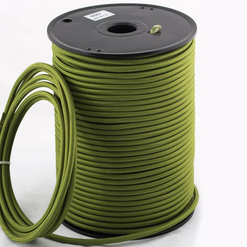 Vintage Braided Army Green 2-Core Round Electric Cable (0.75mm)