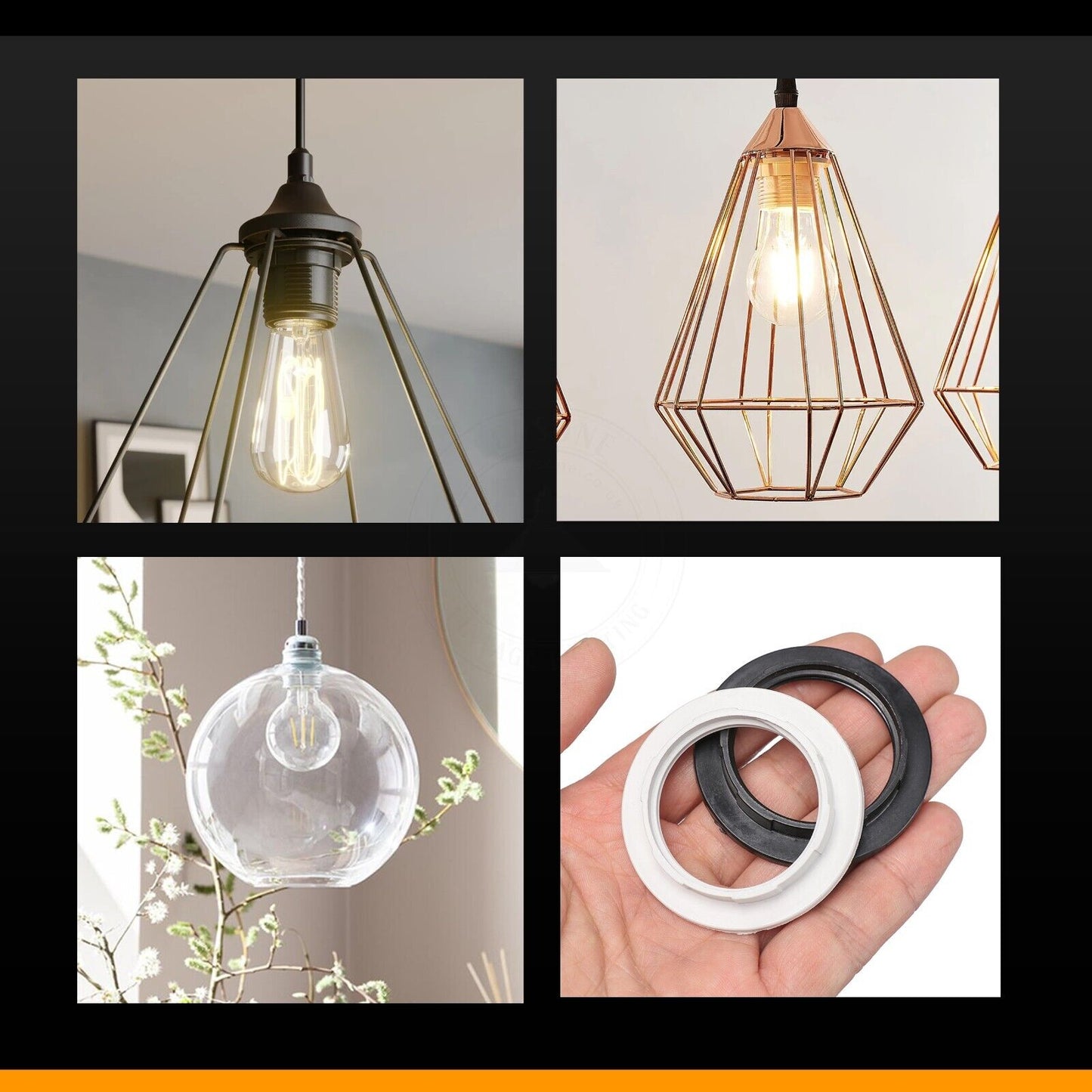 Metal Lamp Shade White Reducer Ring For ES/E27 to BC/B22 Base Plate Light Fitting Ring Washer Adapter Converter Light Fixture UK.