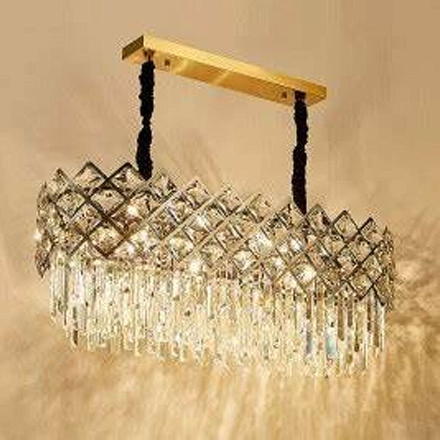 Modern Large Crystal Chandeliers LED Ceiling Light Pendant Lamp Living Room UK