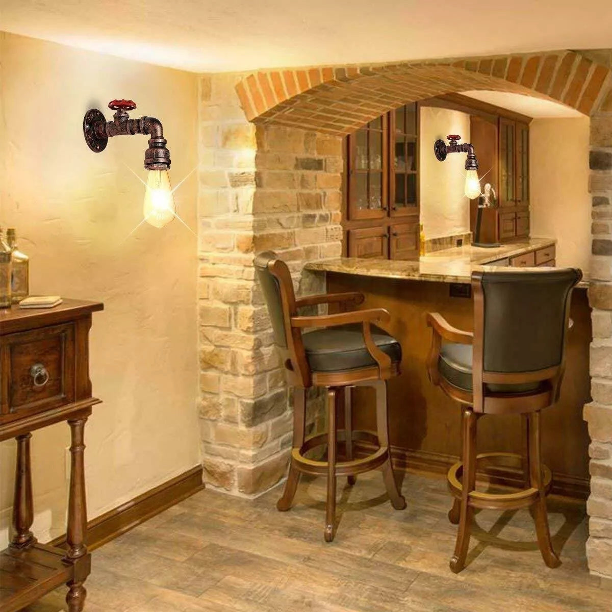 pipe wall light E27 Vintage Steampunk Metal wall sconce