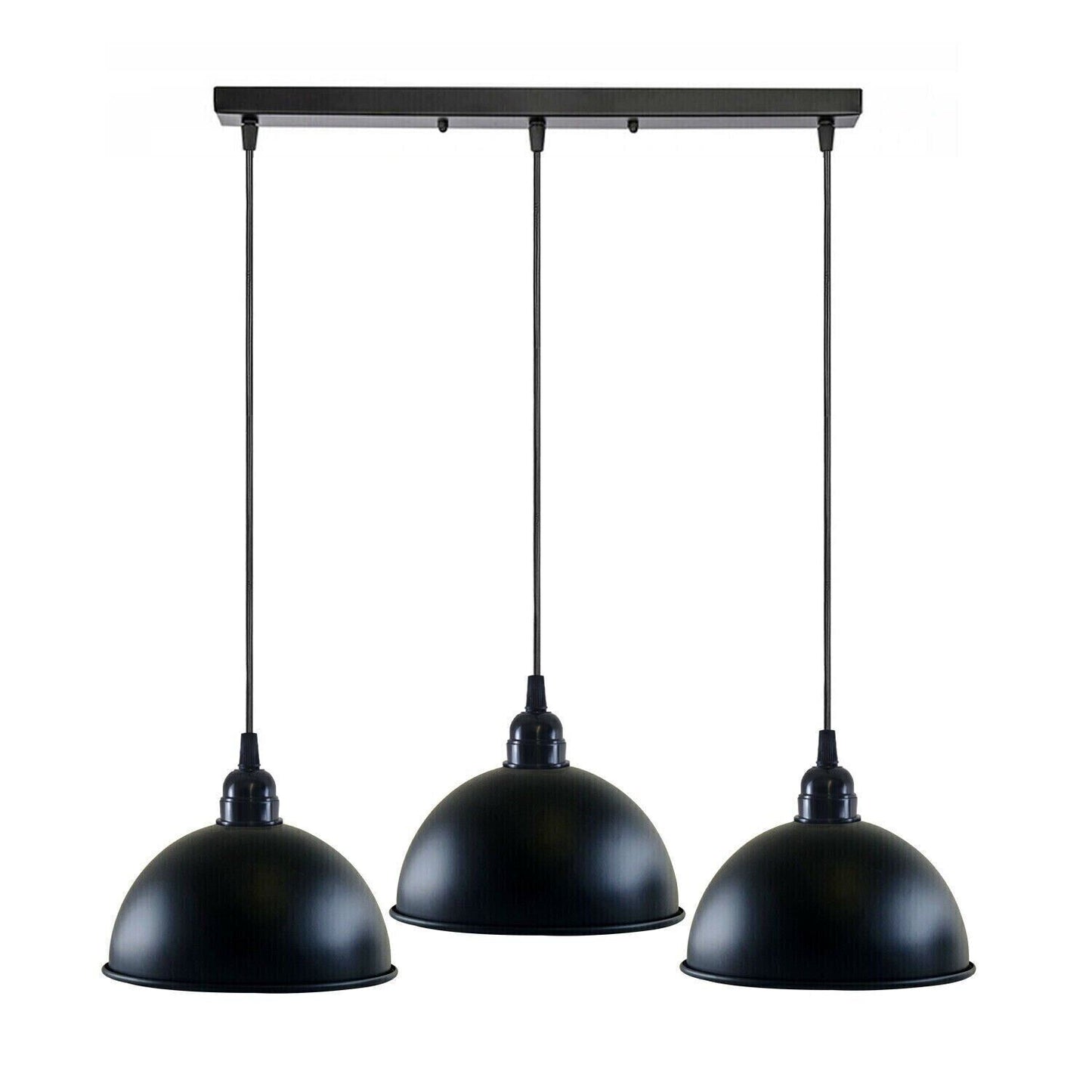 Vintage Industrial Metal Pendant Light - 3 Way Retro Hanging Lamp