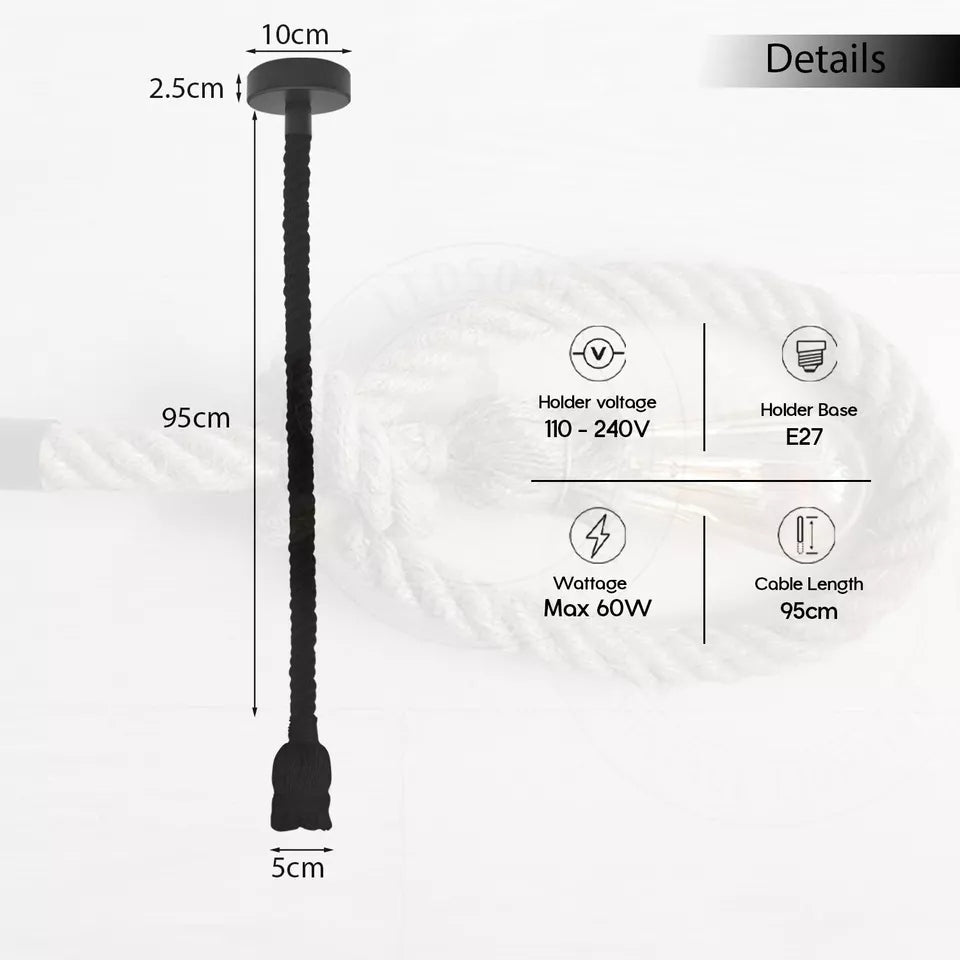 Single Rope Cage Vintage Ceiling Pendant Light Lampshade~3168