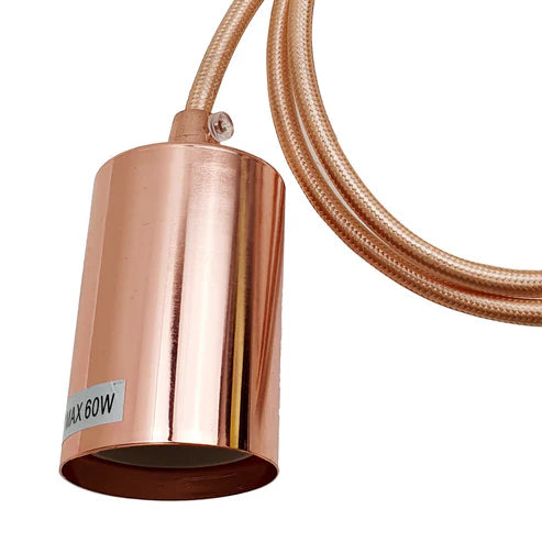 Ceiling Rose E27 Screw 2 Pendant Light | Fabric Flex Lamp Holder ~2486