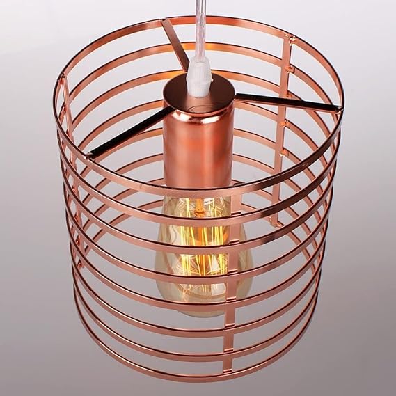Easy Fit Pendant Light Shade Metal Cage Drum Lampshade Pendant Lamp / Ceiling