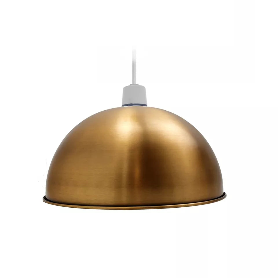 Electro Plating Modern Retro Easy Fit Dome Shape Lampshade Metal E27 Light Shade for Wall Lamp and Table Lamp