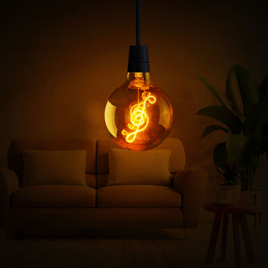 Vintage LED E27 Bulb G125 4W Music Music Filament Screw Bulb Warm White