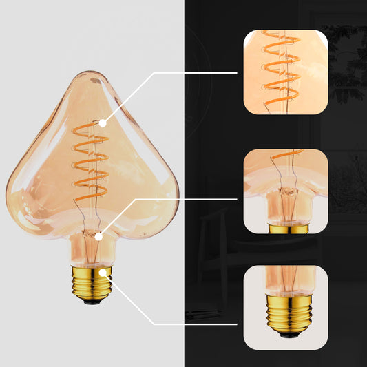Vintage Retro style E27 Edison Screw Amber Glass light Bulbs , Warm White Colour Indoor decorative Lamp