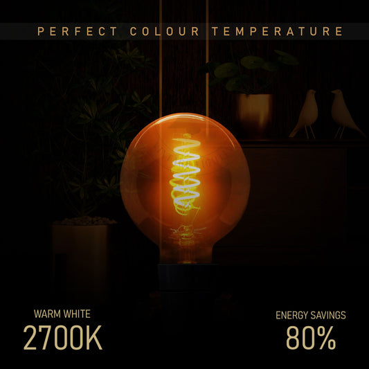 Vintage Retro style E27 Edison Screw Amber Glass light Bulbs , Warm White Colour Indoor decorative Lamp