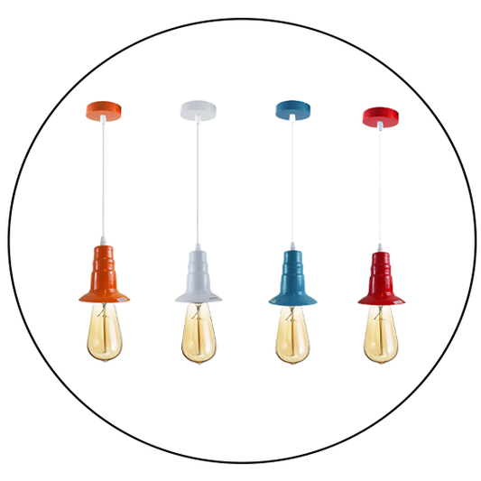 Ceiling Light Fitting Industrial Multi Color Pendant Lamp Bulb Holder