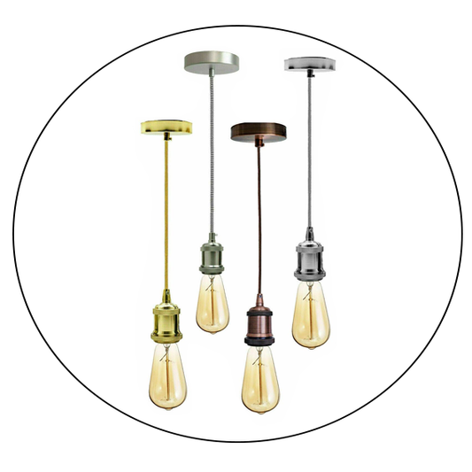 Retro Industrial Vintage Pendant Ceiling Rose Fitting E27 Lamp Bulb Holder~1282