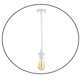 White Metal Ceiing E27 Lamp Holder Pendant Light With Chain~1779