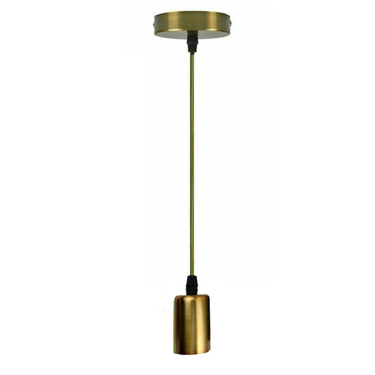 Vintage E27 Fitting Suspension Light Base Yellow Brass Lamp Holder Ceiling Pendant Lights~3639 - electricalsone UK Ltd