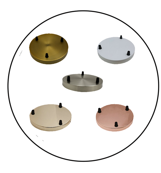 Multi-outlet side fitting ceiling rose, 3-way outlet five colors