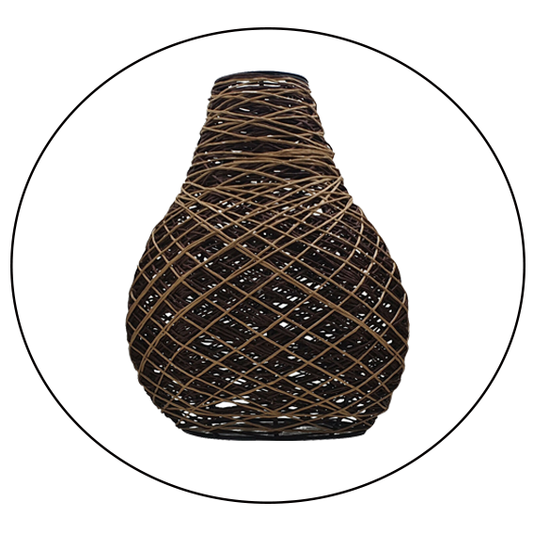 Decorative Modern Woven Rattan Pendant Lamp Cage Lighting Shade