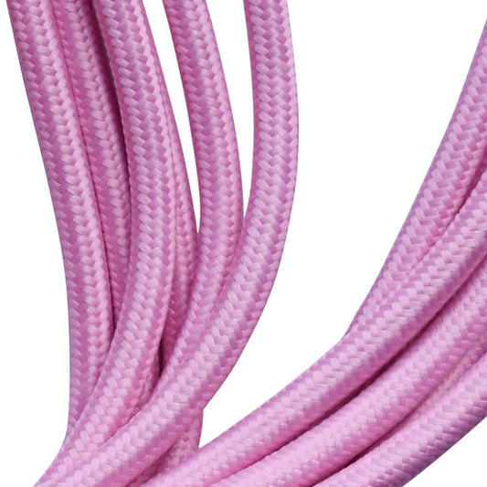 3 Core Lamp Wire Light Cord Fabric Cable Braided Flex Baby Pink