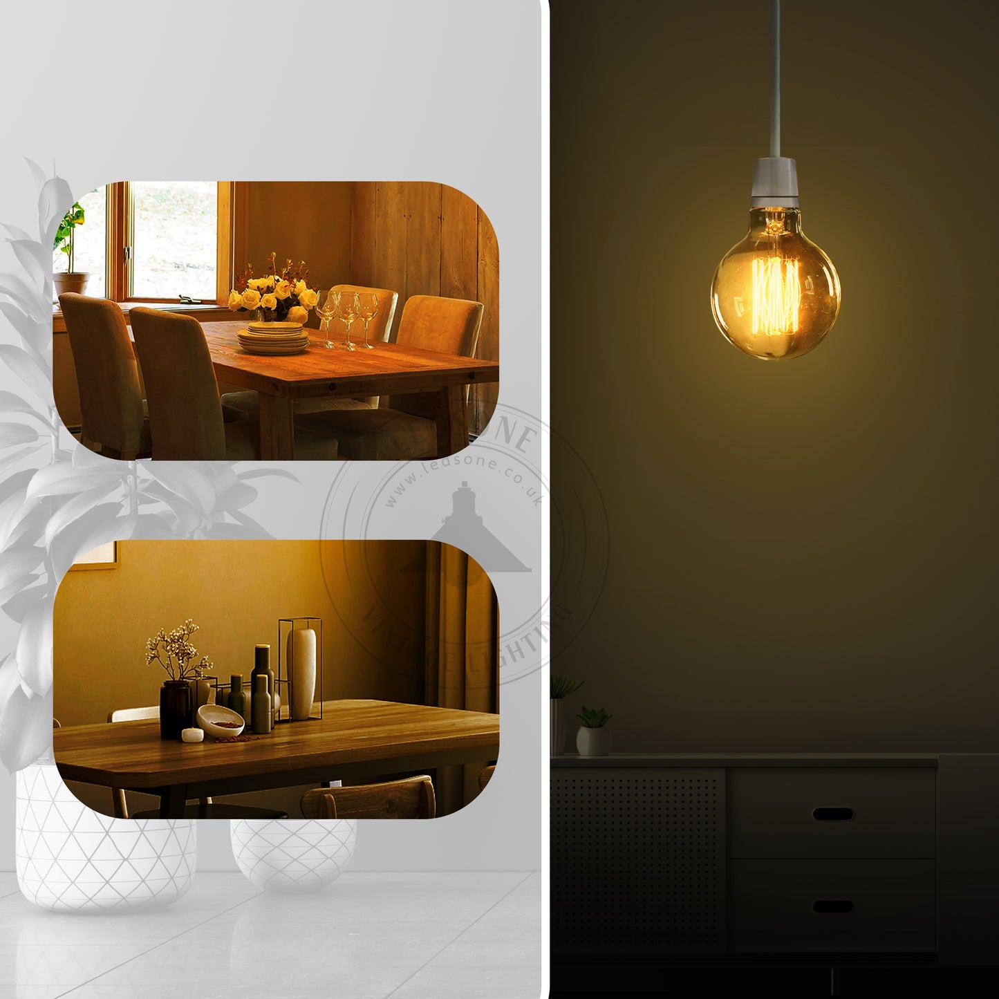 Dimmable G95 B22 40W Edison Vintage Filament Globe Light Lamp Bulb