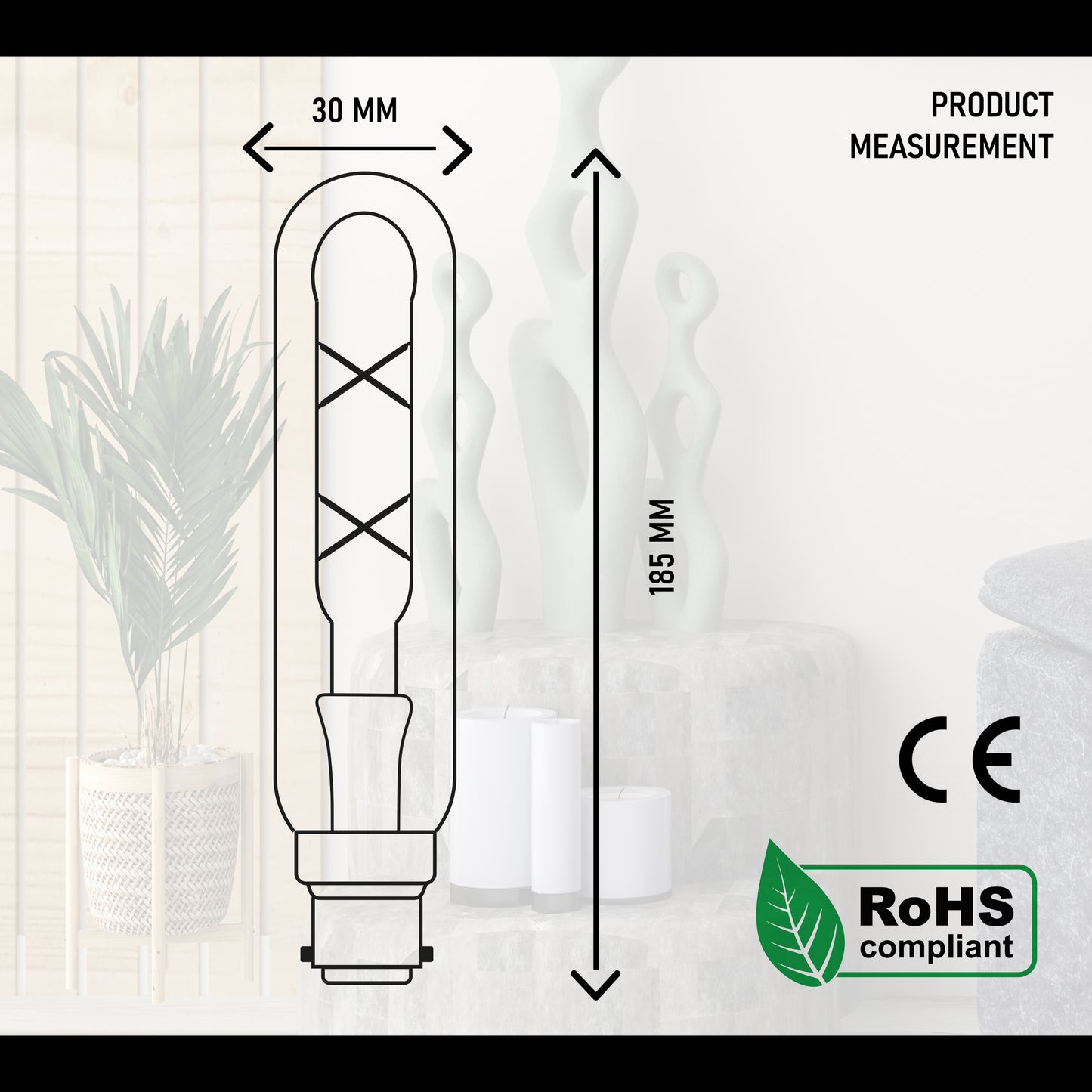 4W T185 B22 LED Non Dimmable Vintage Filament Light Bulb