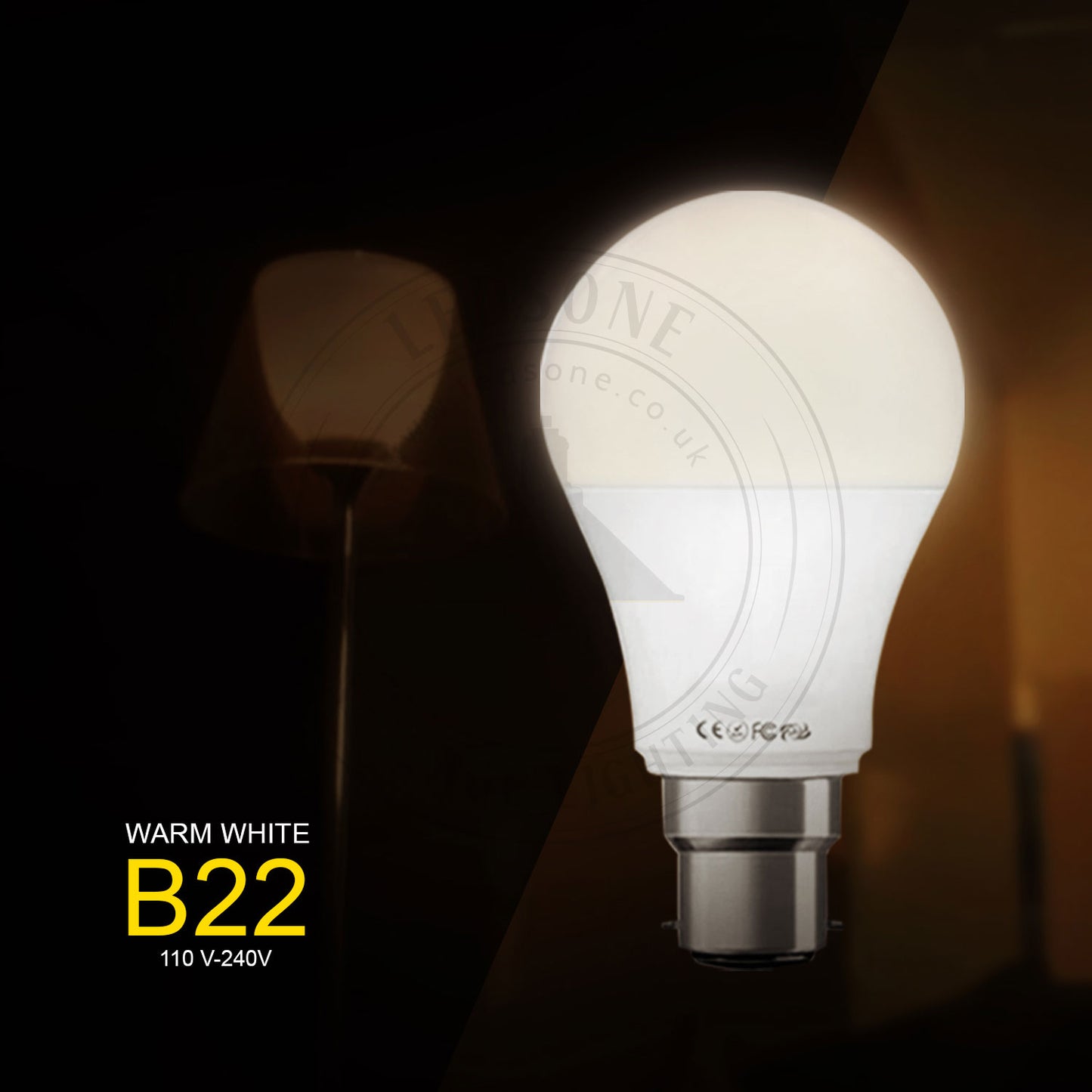 B22 18W Energy Saving Warm White LED Light Bulbs A60 B22 Screw-in non dimmable bulbs