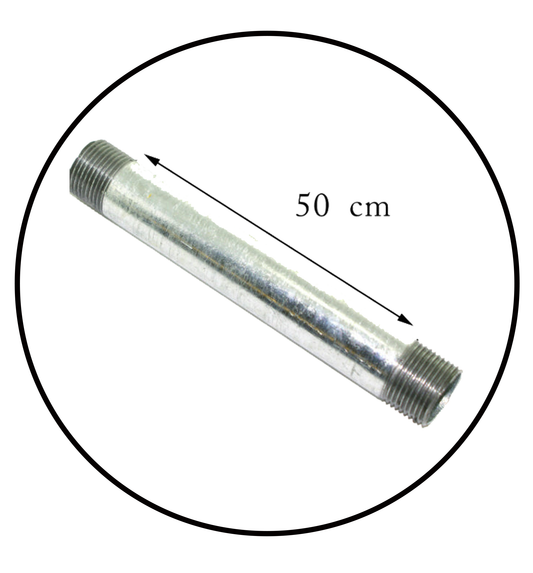 Industrial Galvanized iron threaded pipe Lighting accessories-50cm