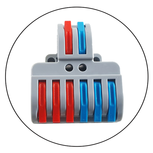 Connector 2to6 Out Wire Splitter Terminal Block Compact Wiring Blocks