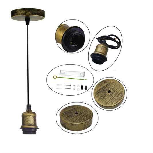Vintage Ceiling Light Holder E27 Pendant Cord Flex Hanging Lamp Bulb Fitting Kit~1289 - electricalsone UK Ltd