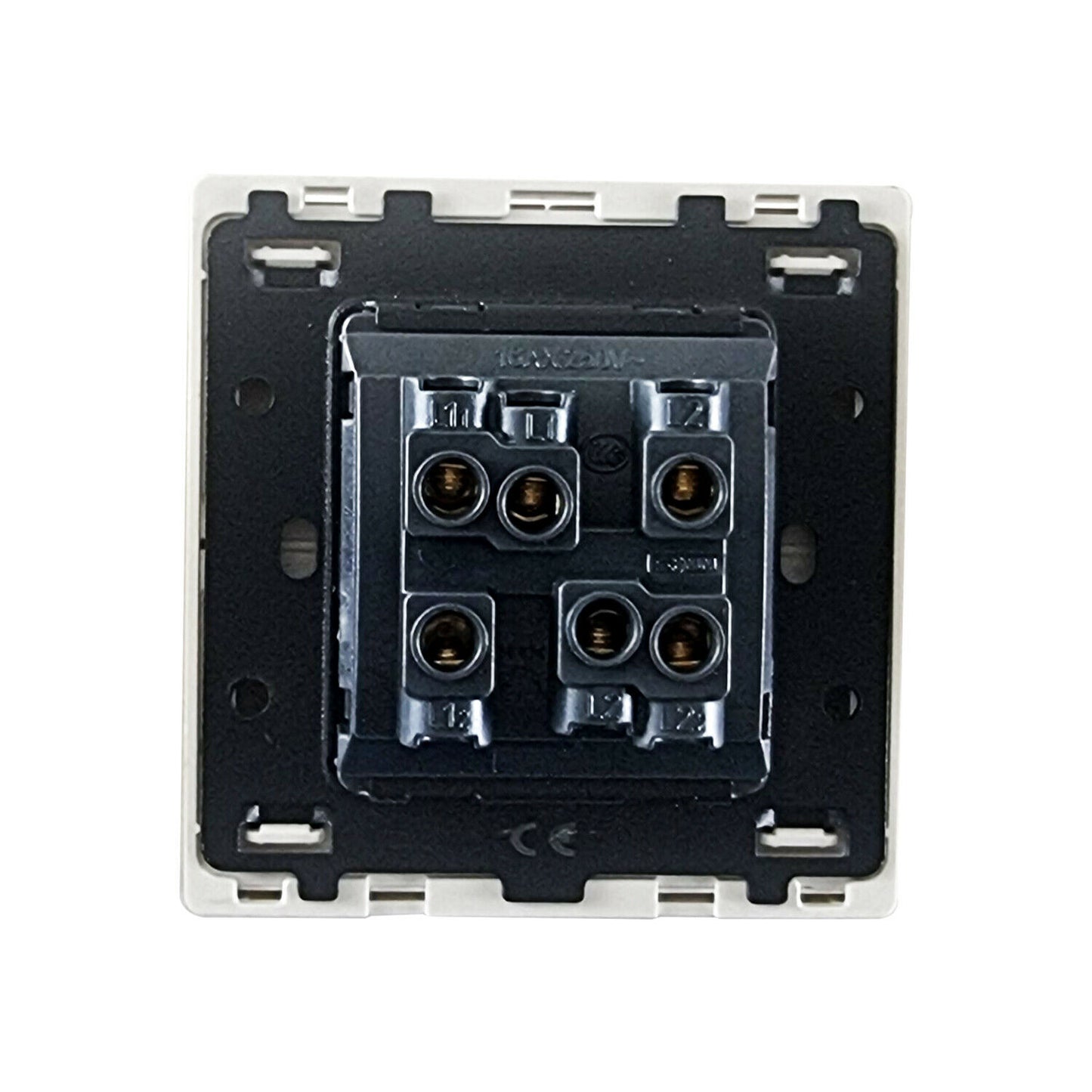 White Color Screw less Design British standard 2 Gang Wall Light Switch