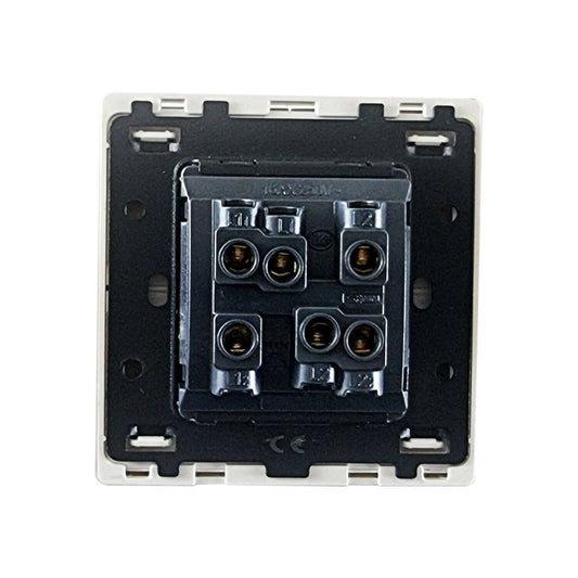 White Color Screw less Design British standard 2 Gang Wall Light Switch