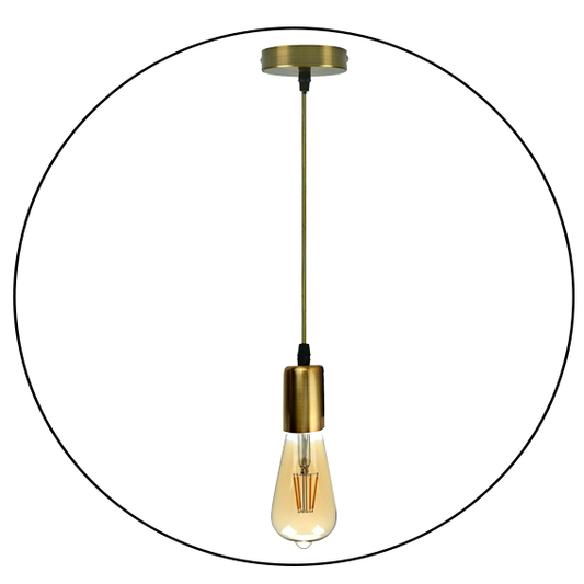 Vintage E27 Fitting Suspension Light Base Yellow Brass Lamp Holder Ceiling Pendant Lights~3639