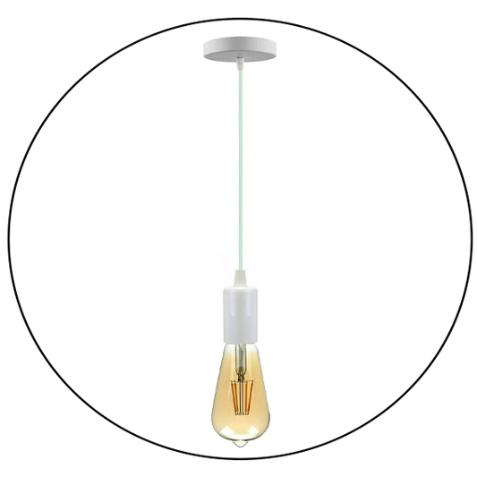 Vintage E27 Fitting Suspension Light Base White Lamp Holder Ceiling Pendant Lights~3636