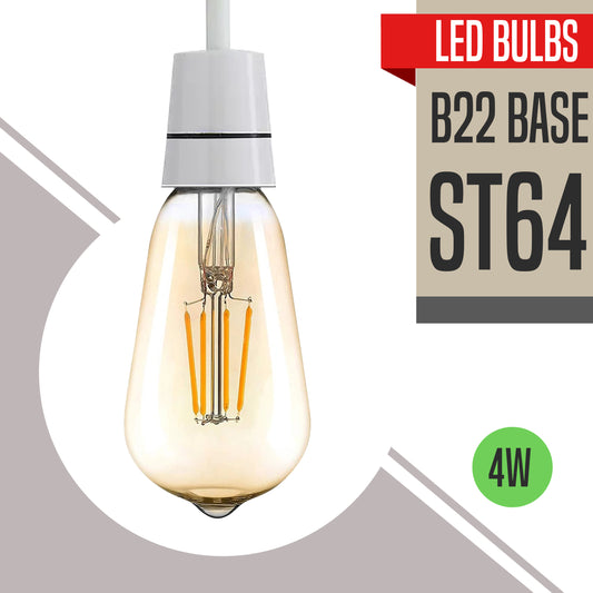 ST64 B22 4W Dimmable Retro Classic Filament LED Bulbs