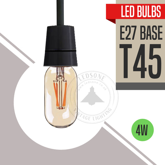 4W T45 E27 LED Dimmable Vintage Filament Light Bulb