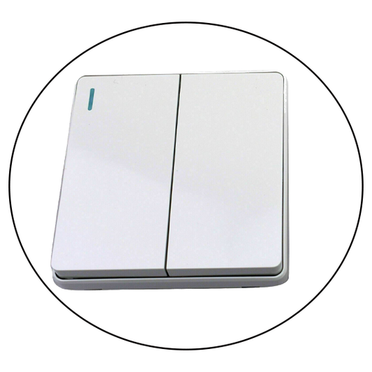 White Color Screw less Design British standard 2 Gang Wall Light Switch