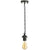 Black Metal Ceiing E27 Lamp Holder Pendant Light With Chain~1778 - electricalsone UK Ltd