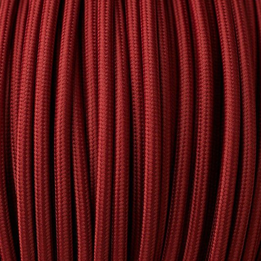 2 core Round Light Cord Fabric Cable Braided Flex Burgundy