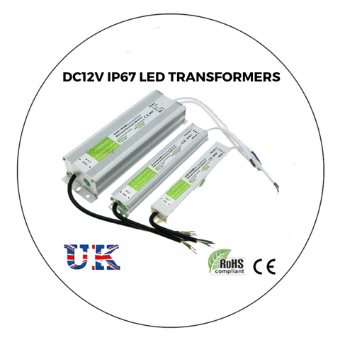 Waterproof LED Transformer Power Supply - IP67 Rated, 12V 10W - 250W