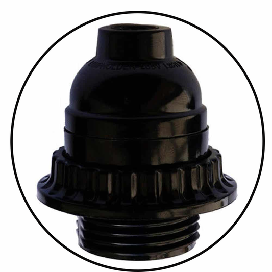 Screw E27 Plain Holder with Ring Bakelite Lamp Holder