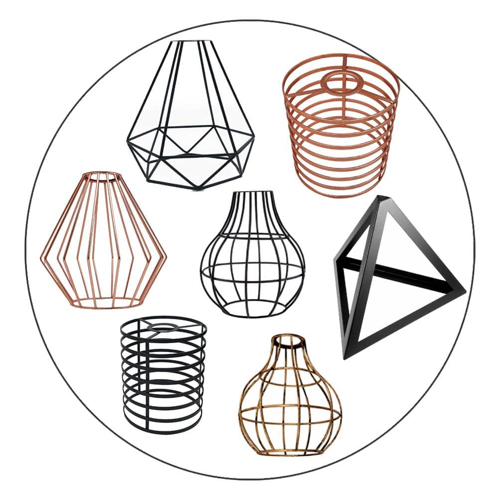 Easy Fit Pendant Light Shade Metal Cage Ceiling Hanging Pendant Lamp
