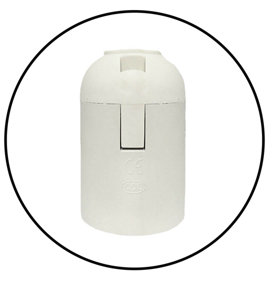 Screw E27 White Plain Holder Bakelite Lamp Holder