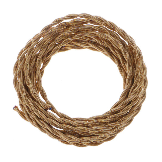 2 Core Twisted Cable Lighting Cable Braided Flex Light Gold