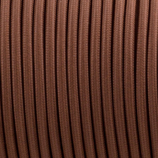 3 Core Vintage Lighting Fabric Cable Braided Flex Brown
