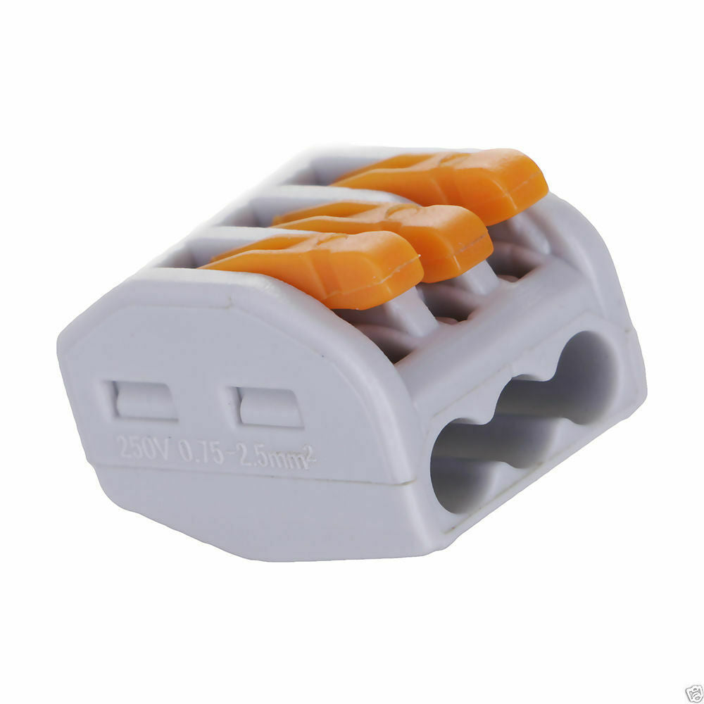 2 Way Reusable spring lever terminal block electrical cable clamp wire 2 connector