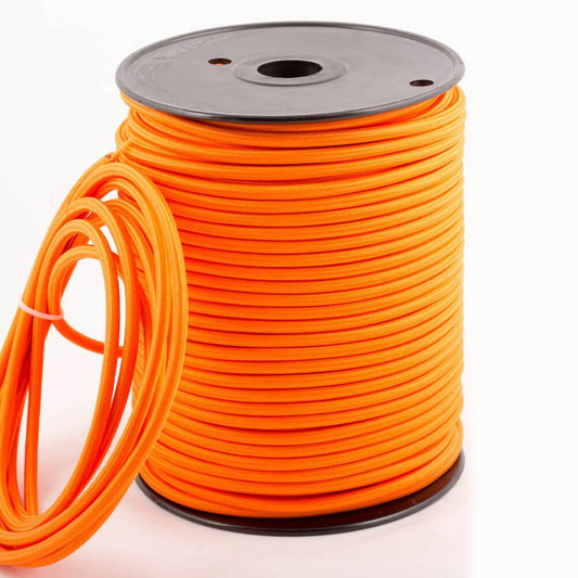 Braided Cable Fabric Cord Covered Wire Light Flex Orange