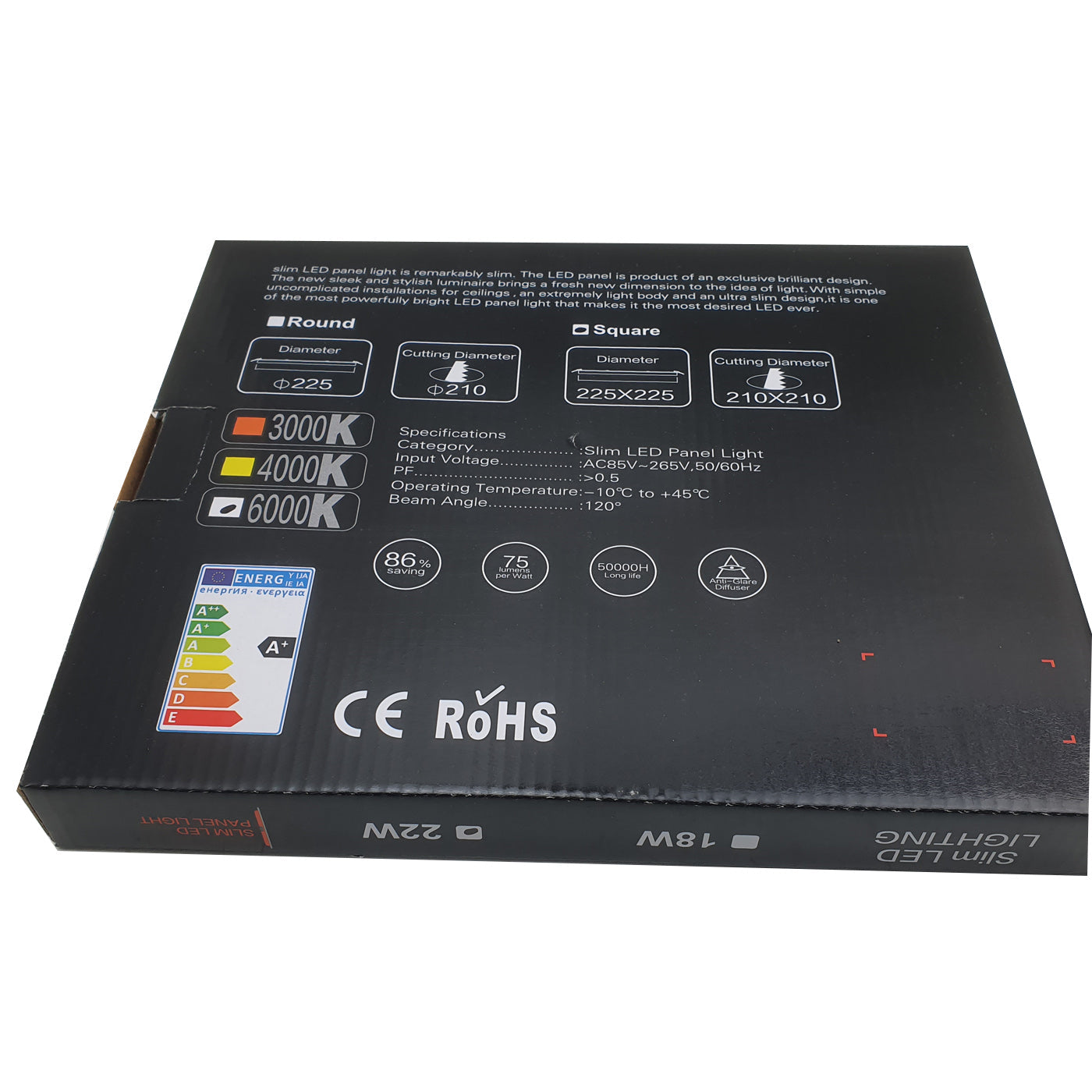 Ultra Thin LED 18 W 6000 K LED Panel Recessed Round Ceiling Spotlight Down Light