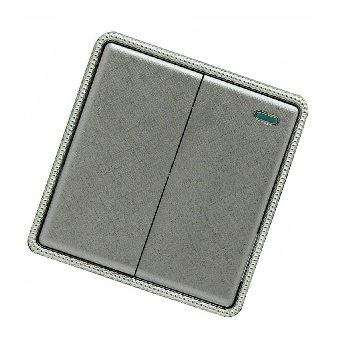 Wall Light Screw less 2 Gang Switch Textured Chrome Color