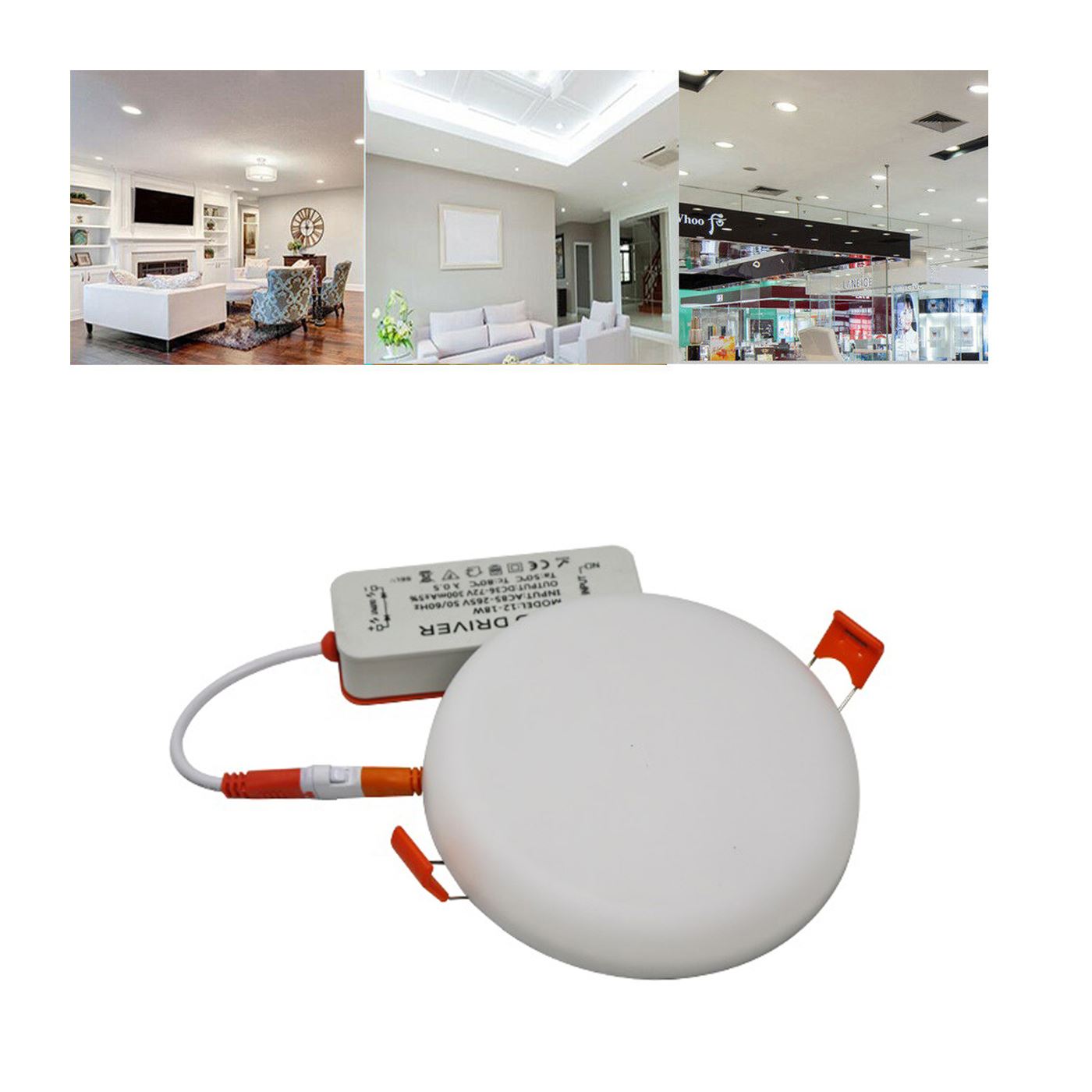 Modern LED Round Recessed Ultra slim Ceiling Flat Panel down Light Cool White Indoor Light