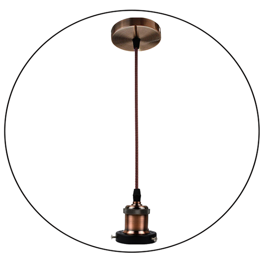 Vintage Copper Pendant Light Lamp Set for pendant lights holder