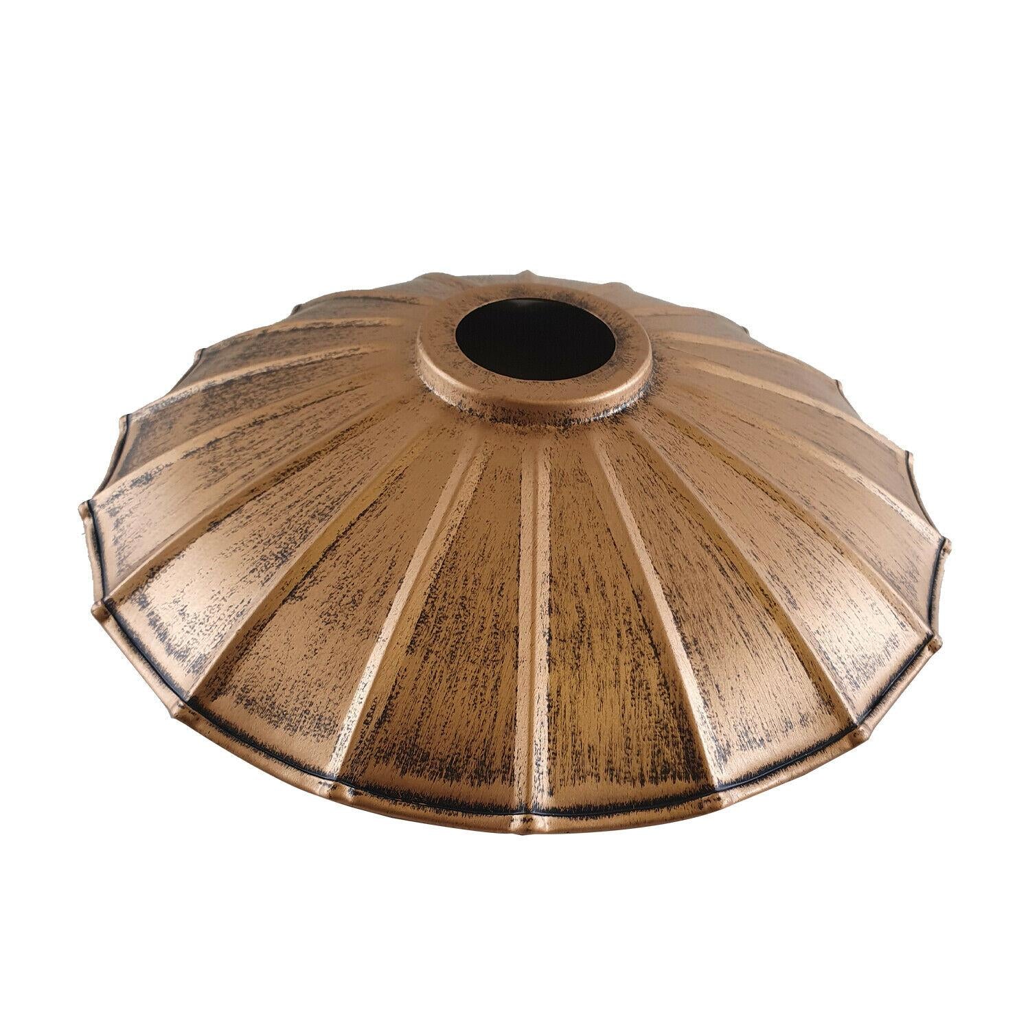Vintage Industrial Ceiling Pendant Light Rustic Lampshade Easy Fit Wavy Shade UK