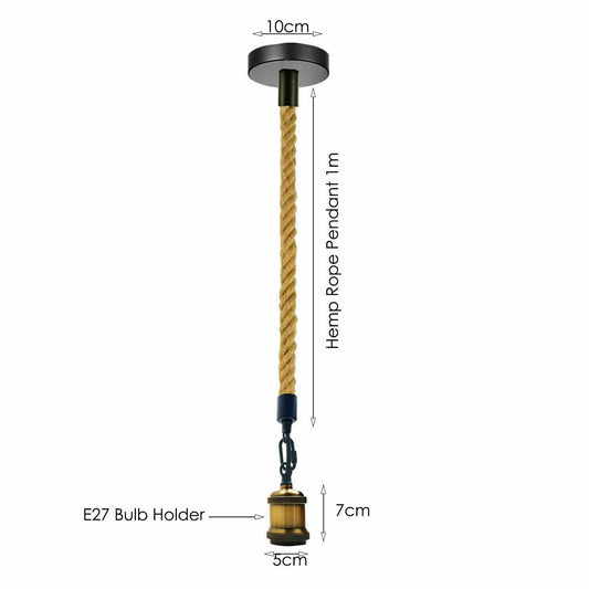 edison screw lamp holder in natural hemp colour