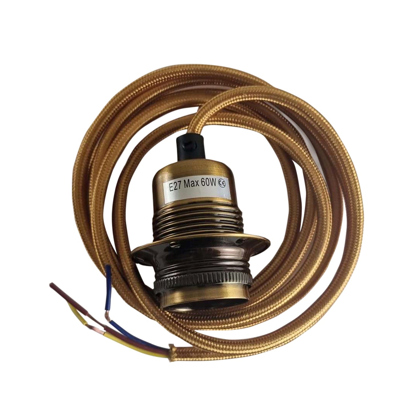 Gold fabric cable with yellow brass aluminum holder for modern pendant lights